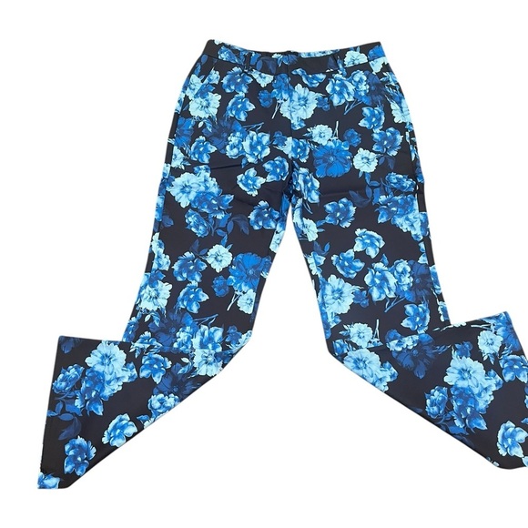 Area Stars NWT Hannah Blue Flared Pants with Floral Pattern Wide Leg Size XL - Picture 3 of 8